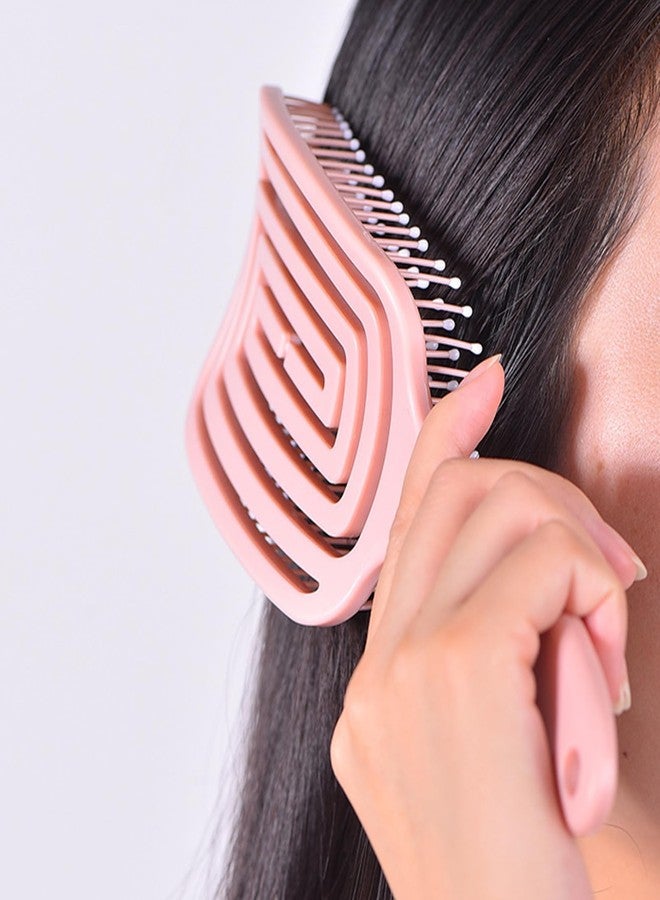 TEUOPIOE Wet Brushes for Women unfold Detangling Brush Detangling Brush for Curly Hair Professional Curved Hairbrush Easy Detangling Vented Hair Styling Comb for Home Salon Use - Image 2